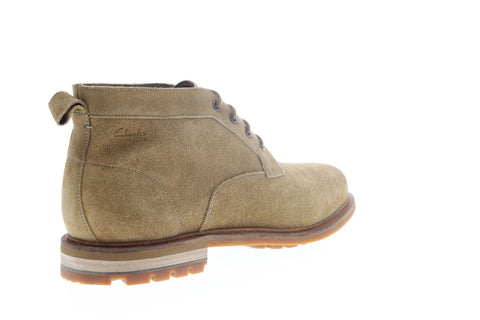 Clarks Foxwell Mid 26148768 Mens Green Suede Lace Up Chukkas Boots Shoes