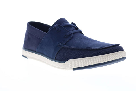 Clarks Step Isle Base 26148967 Mens Blue Canvas Casual Lace Up Oxfords Shoes