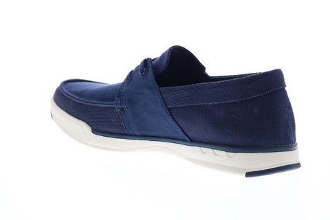 Clarks Step Isle Base 26148967 Mens Blue Canvas Casual Lace Up Oxfords Shoes