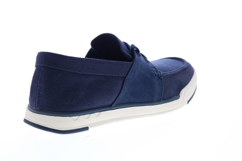 Clarks Step Isle Base 26148967 Mens Blue Canvas Casual Lace Up Oxfords Shoes