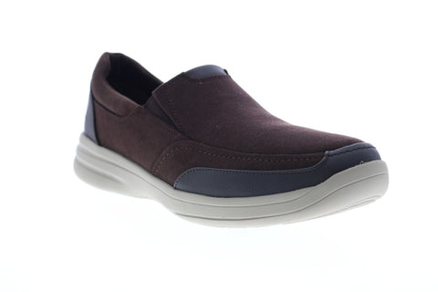 Clarks Stepstrolledge 26148973 Mens Brown Canvas Casual Slip On Loafers Shoes