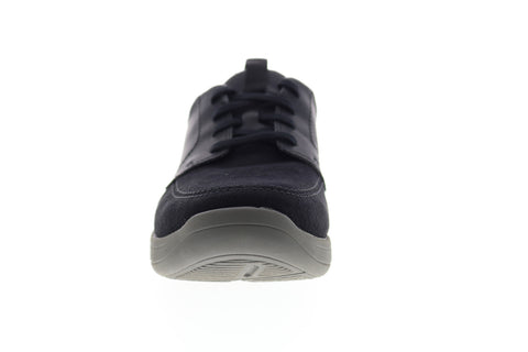 Clarks Stepstrolllace 26148975 Mens Black Wide 2E Suede Lifestyle Sneakers Shoes