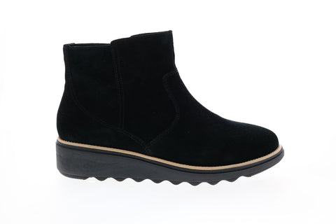 Clarks Sharon Swing 26149019 Womens Black Wide Ankle & Booties Boots