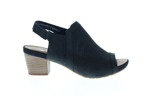Clarks Um Palma Go 26149283 Womens Black Wide Nubuck Wedges Heels Shoes