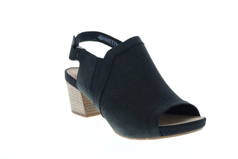 Clarks Um Palma Go 26149283 Womens Black Nubuck Strap Wedges Heels Shoes
