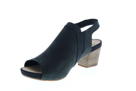 Clarks Um Palma Go 26149283 Womens Black Nubuck Strap Wedges Heels Shoes