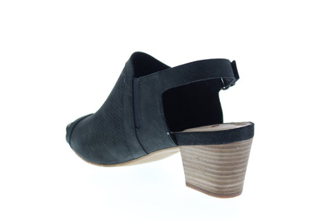 Clarks Um Palma Go 26149283 Womens Black Nubuck Strap Wedges Heels Shoes