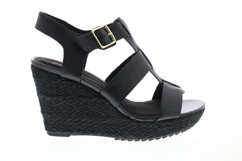 Clarks Maritsa 95 Glad 26149294 Womens Black Leather Wedges Heels Shoes