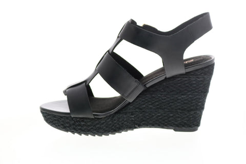Clarks Maritsa 95 Glad 26149294 Womens Black Leather Wedges Heels Shoes
