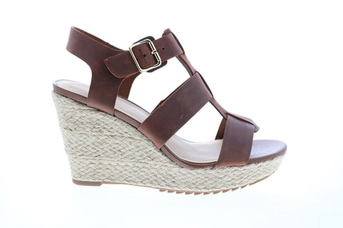 Clarks Maritsa 95 Glad 26149296 Womens Brown Wide Leather Wedges Heels Shoes