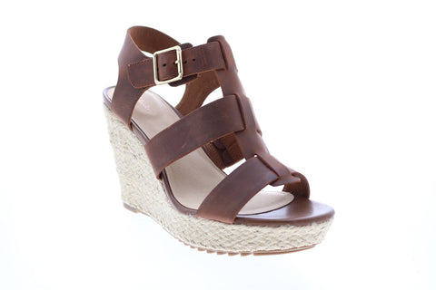 Clarks Maritsa 95 Glad 26149296 Womens Brown Wide Leather Wedges Heels Shoes