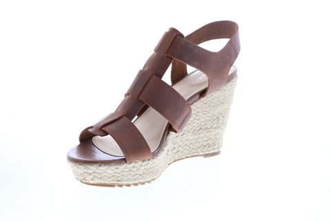 Clarks Maritsa 95 Glad 26149296 Womens Brown Wide Leather Wedges Heels Shoes
