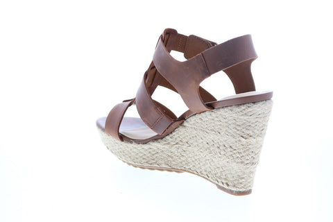 Clarks Maritsa 95 Glad 26149296 Womens Brown Wide Leather Wedges Heels Shoes