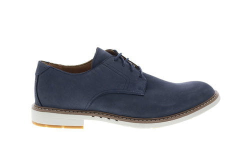 Clarks Un Elott Lace 26149335 Mens Blue Suede Oxfords Plain Toe Shoes