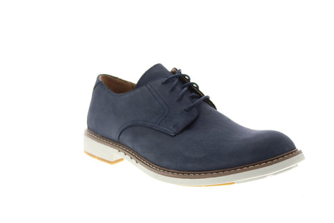 Clarks Un Elott Lace 26149335 Mens Blue Suede Oxfords Plain Toe Shoes