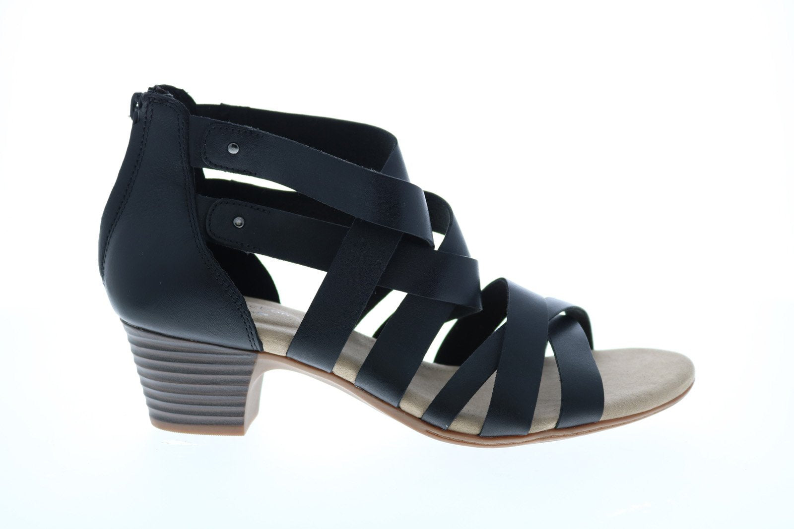 Clarks Valarie Dream 26149507 Womens Black Leather Gladiator