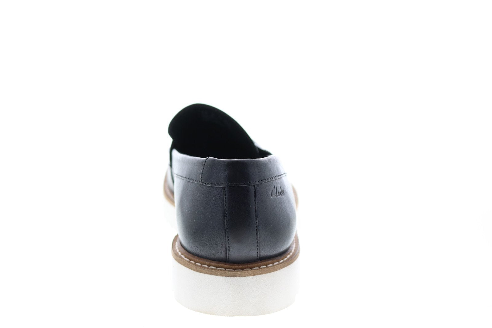 Clarks Ernest Free 26149516 Mens Black Leather Loafers Penny Shoes