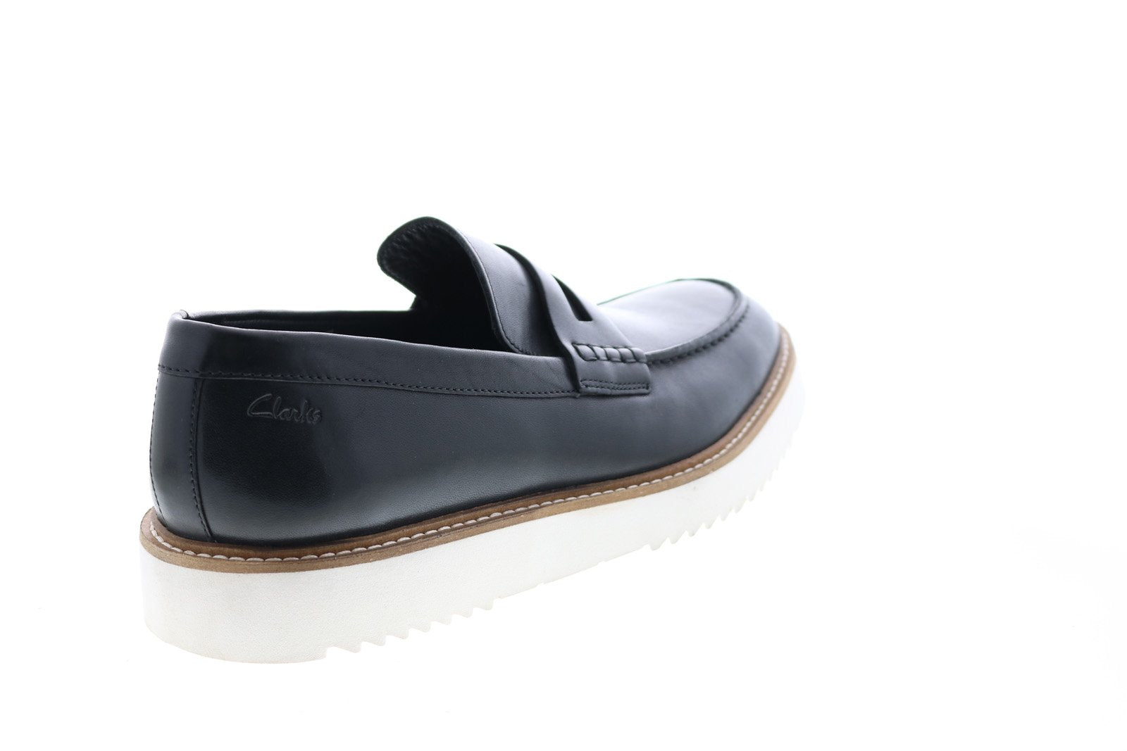 Clarks Ernest Free 26149516 Mens Black Leather Loafers Penny Shoes