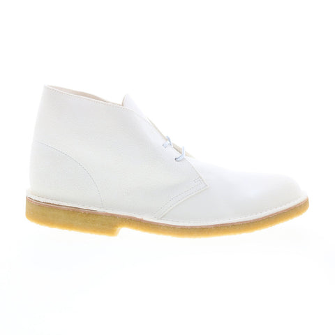 Clarks Desert Boot 26149524 Mens White Suede Lace Up Desert Boots