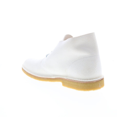 Clarks Desert Boot 26149524 Mens White Suede Lace Up Desert Boots