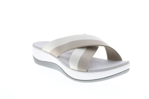 Clarks Arla Elin 26149527 Womens Brown Canvas Slip On Slingback Sandals Shoes