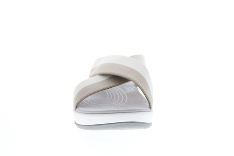 Clarks Arla Elin 26149527 Womens Brown Canvas Slip On Slingback Sandals Shoes