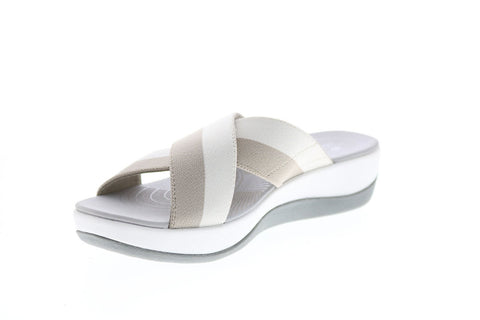 Clarks Arla Elin 26149527 Womens Brown Canvas Slip On Slingback Sandals Shoes