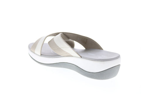 Clarks Arla Elin 26149527 Womens Brown Canvas Slip On Slingback Sandals Shoes