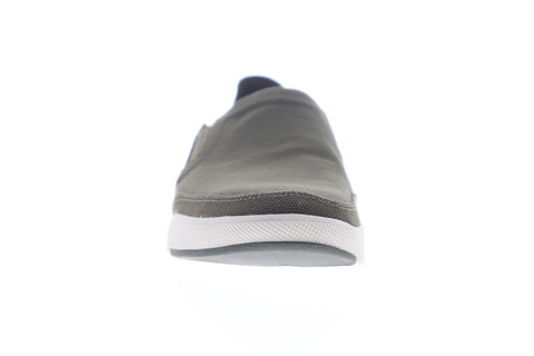 Clarks Step Isle Row 26149536 Mens Green Canvas Slip On Casual Loafers Shoes
