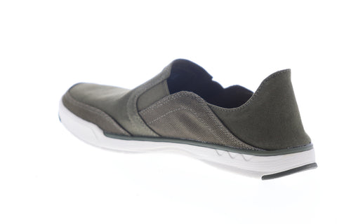 Clarks Step Isle Row 26149536 Mens Green Canvas Slip On Casual Loafers Shoes