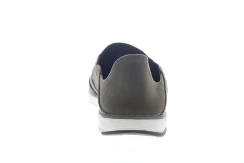 Clarks Step Isle Row 26149536 Mens Green Canvas Slip On Casual Loafers Shoes