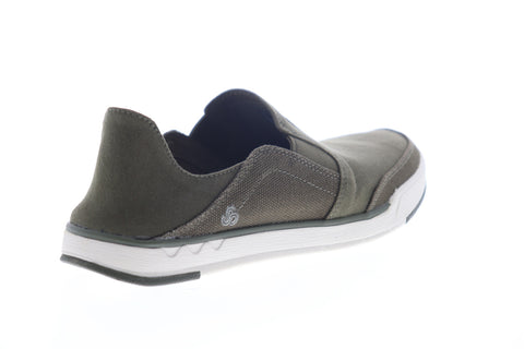 Clarks Step Isle Row 26149536 Mens Green Canvas Slip On Casual Loafers Shoes