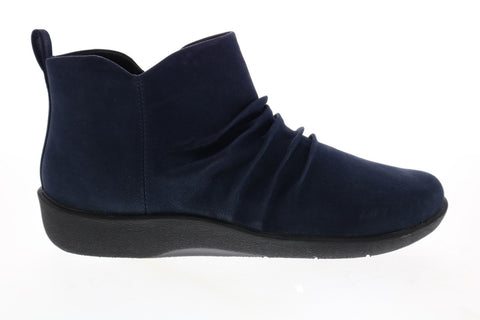 Clarks Sillian Gemma 26149623 Womens Blue Wide Canvas Ankle & Booties Boots