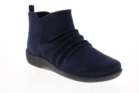 Clarks Sillian Gemma 26149623 Womens Blue Canvas Ankle & Booties Boots
