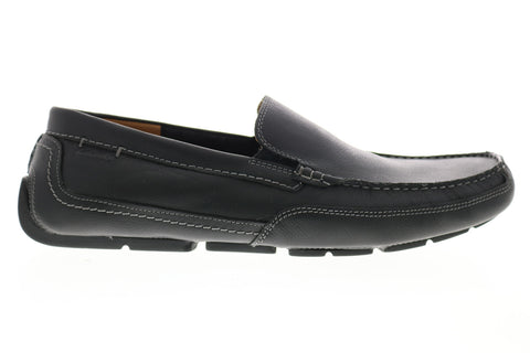 Clarks Ashmont Step 26149629 Mens Black Wide 2E Leather Moccasin Loafers Shoes