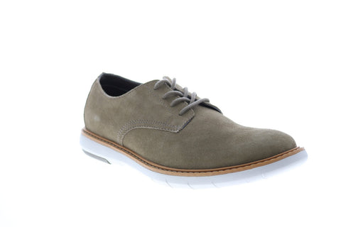 Clarks Draper Lace 26149635 Mens Green Suede Oxfords Plain Toe Shoes