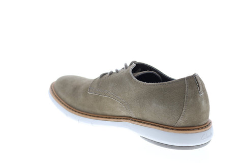 Clarks Draper Lace 26149635 Mens Green Suede Oxfords Plain Toe Shoes
