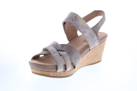 Clarks Un Capri Walk Combi 26149661 Womens Brown Leather Wedges Heels Shoes