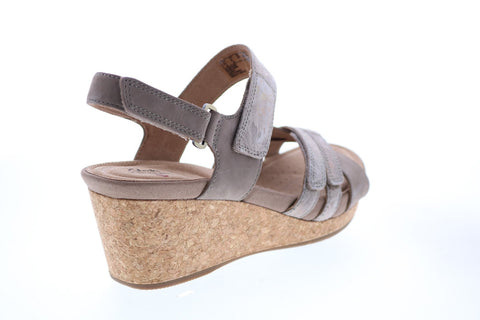 Clarks Un Capri Walk Combi 26149661 Womens Brown Leather Wedges Heels Shoes