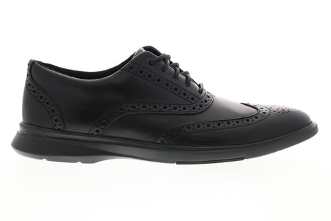 Clarks Un Lipari Ave 26149677 Mens Black Leather Casual Oxfords Shoes