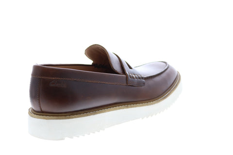 Clarks Ernest Free 26149707 Mens Brown Leather Loafers Penny Shoes