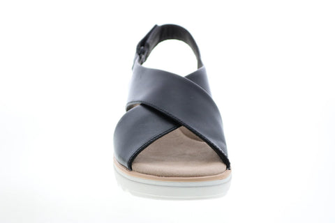 Clarks Jillian Jewel 26149741 Womens Black Leather Strap Sandals Shoes