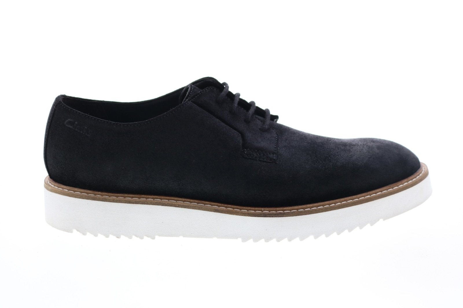 Clarks Ernest Walk 26149767 Mens Black Suede Oxfords Plain  display picture 1