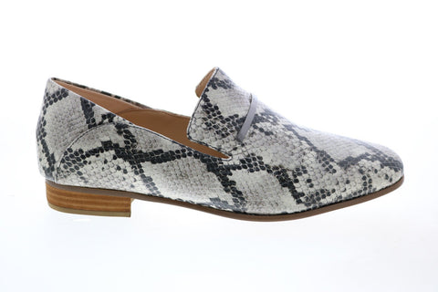 Clarks Pure Viola Trim 26149818 Womens Gray Leather Loafer Flats Shoes
