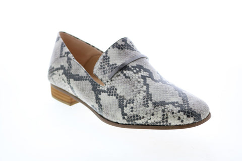 Clarks Pure Viola Trim 26149818 Womens Gray Leather Loafer Flats Shoes