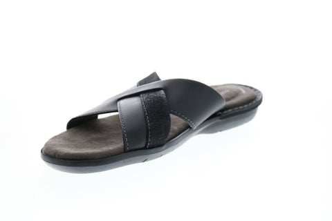 Clarks Ellison Free 26149851 Mens Black Leather Sandals Slides Shoes