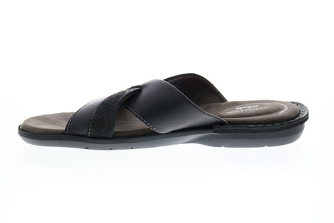Clarks Ellison Free 26149851 Mens Black Leather Sandals Slides Shoes
