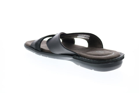 Clarks Ellison Free 26149851 Mens Black Leather Sandals Slides Shoes