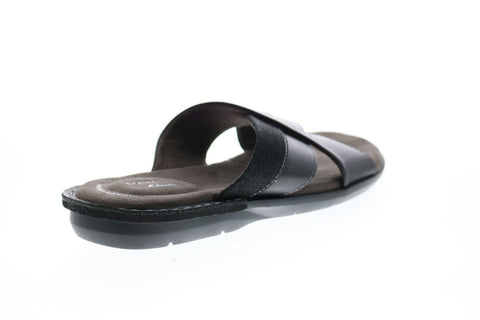 Clarks Ellison Free 26149851 Mens Black Leather Sandals Slides Shoes