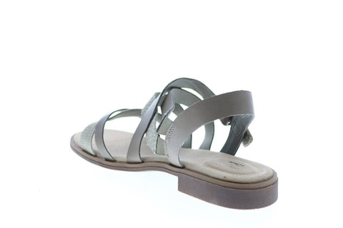 Clarks Declan Mix 26150001 Womens Gray Wide Leather Gladiator Sandals Shoes